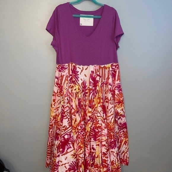 EUC Snazzies By Artwear Recycled Full Skirt Maxi Dress Handmade Size XL - Picture 1 of 7